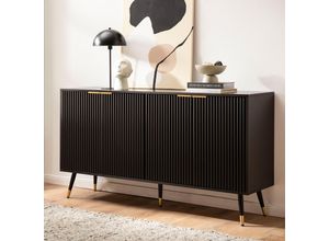 4251757723674 - Sideboard Kommode Schwarz Eiche Dekor 150 cm Anrichte Standschrank