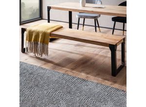 4251757724848 - Finebuy - Esszimmerbank 180x40x45 cm Akazie Massivholz Metall Industrial Esstischbank Holzbank Massiv ohne Lehne Küchenbank Essbank Modern