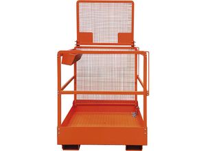 4251765382726 - Arbeitskorb für Stapler Aufnahme breite Seite ohne Rollen orange RAL 2004 kundenseitiger Aufbau Eichinger