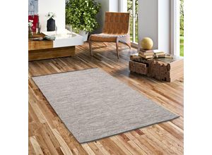 4251765600066 - - Baumwolle Natur Kelim Teppich Easy Grau Meliert - 60x90 cm