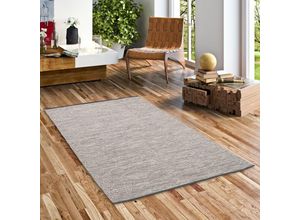 4251765600349 - - Baumwolle Natur Kelim Teppich Easy Grau Meliert - 160x230 cm