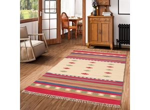 4251765601858 - Baumwolle Natur Kelim Teppich Lina Rot Trend - 70x250 cm 4251765601858 - Baumwolle Natur Kelim Teppich Lina Rot Trend - 70x250 cm