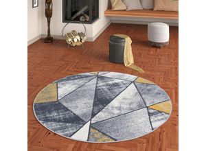 4251765602022 - - Designer Teppich Brilliant Grau Curry Magic Rund - 200 cm Rund