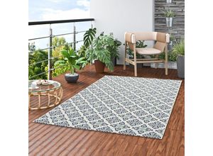 4251765604996 - - In- und Outdoor Teppich Flachgewebe Carpetto Fliesenoptik Creme - 120x170 cm