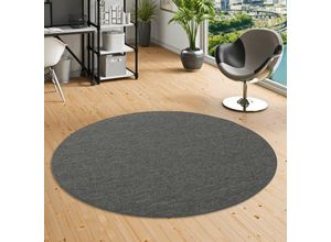 4251765613318 - Sisal-Optik Designer Flachgewebe Teppich Pure Anthrazit Meliert Rund - 100 cm Rund