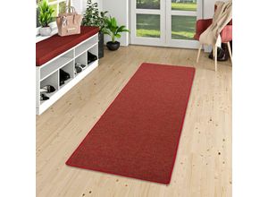 4251765614216 - - Läufer Teppich Schlingen Teppich Alma Rot Meliert - 100x200 cm