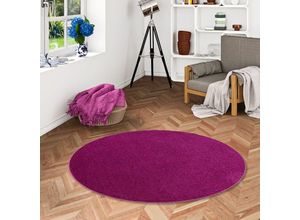 4251765616029 - - Hochflor Velours Teppich Luna Purple Rund - 100 cm Rund