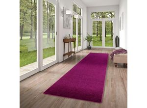 4251765616142 - Hochflor Velours Läufer Teppich Luna Purple - 100x100 cm