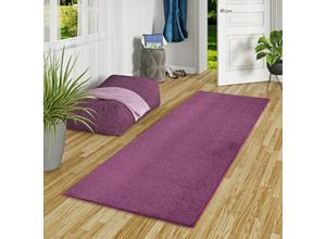 4251765618474 - - Hochflor Velours Läufer Teppich Luna Lila - 80x160 cm