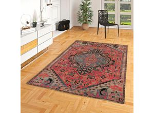 4251765619266 - - Designer Teppich Vintage Zoe Orient Rot Pink - 120x170 cm