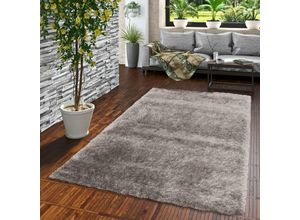 4251765620224 - - Hochflor Langflor Shaggy Teppich Glow Grau mit Schimmer Effekt - 140x200 cm