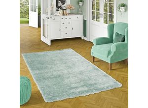 4251765620330 - Hochflor Langflor Shaggy Teppich Glow Mint mit Schimmer Effekt - 160x230 cm