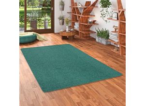 4251765620729 - - Feinschlingen Velours Teppich Strong Petrol - 133x133 cm