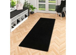 4251765625274 - - Hochflor Langflor Teppich Läufer Cottage Schwarz - 100x100 cm