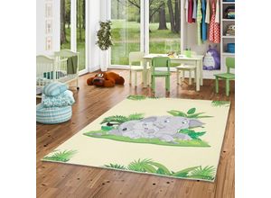 4251765628350 - - Luxus Super Soft Kinder Fellteppich Plush Kids Elefant - 140x200 cm