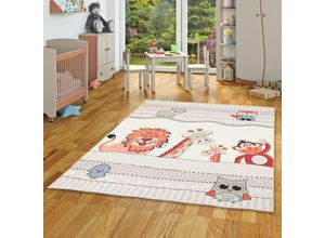 4251765628701 - - Luxus Super Soft Kinder Fellteppich Plush Kids Tierwelt Beige - 140x200 cm