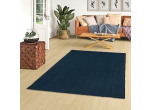 4251765630995 - - Luxus Hochflor Shaggy Teppich Velvet Dunkelblau - 80x160 cm