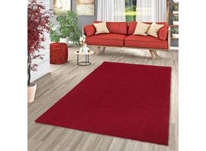 4251765631329 - - Luxus Hochflor Shaggy Teppich Velvet Weinrot - 100x300 cm