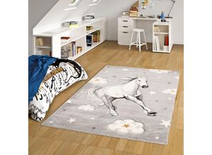 4251765634511 - Kinder Teppich Maui Kids Pferd Grau Sterne - 160x230 cm