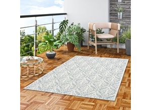 4251765634931 - - In & Outdoor Teppich Flachgewebe Ottawa Blau Barock - 80x150 cm