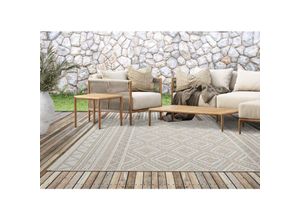 4251765635181 - Calgary In- & Outdoor Teppich Flachgewebe Modernes Design Trendige Farben Superflach uv- und Witterungsbeständig Beige 80 x 150 cm - The Carpet