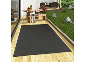 4251765636799 - - In & Outdoor Teppich Flachgewebe Natur Valencia Schwarz Mix - 80x150 cm