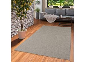 4251765636898 - - In & Outdoor Teppich Flachgewebe Natur Valencia Anthrazit Mix - 80x150 cm