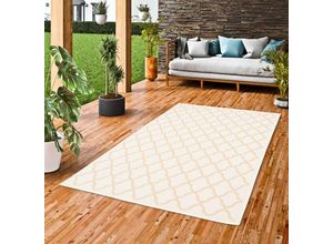 4251765637024 - - In & Outdoor Teppich Flachgewebe Natur Valencia Creme Rauten - 160x230 cm