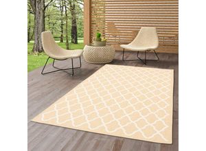 4251765637048 - - In & Outdoor Teppich Flachgewebe Natur Valencia Honig Modern - 80x150 cm