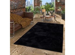 4251765637246 - - Luxus Super Soft Fellteppich Pearl Schwarz - 80x150 cm