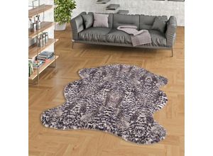 4251765640260 - - Luxus Super Soft Fellteppich Pearl Leopard Schwarz Weiss Shape - 70x100 cm