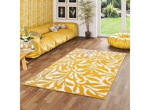 4251765643216 - - Designer Teppich Samba Modern Curry Gelb Flower - 140x200 cm