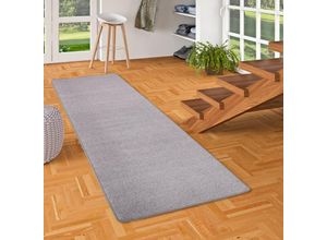 4251765645838 - - Trend Velours Läufer Teppich Joy Grau - 100x200 cm