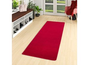 4251765646545 - - Trend Velours Läufer Teppich Joy Rot - 80x200 cm