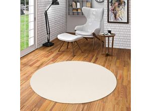 4251765647962 - - Trend Velours Teppich Joy Creme Rund - 100 cm Rund