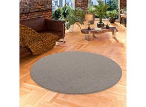 4251765648037 - - Natur Teppich Wolle Berber Anthrazit Rund - 100 cm Rund