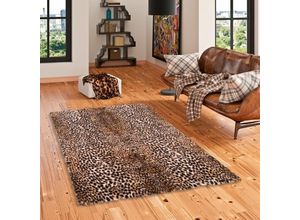 4251765650986 - - Luxus Super Soft Fellteppich Pearl Leopard Beige Braun - 160x230 cm