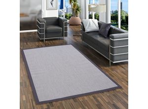 4251765651549 - - In & Outdoor Teppich Flachgewebe Madeira Grau Bordüre Anthrazit - 200x290 cm