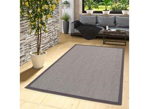 4251765651563 - In & Outdoor Teppich Flachgewebe Madeira Anthrazit Bordüre Anthrazit - 200x290 cm