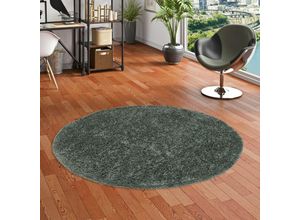 4251765652003 - Hochflor Langflor Shaggy Teppich Comfy Mix Petrol Rund - 120 cm Rund