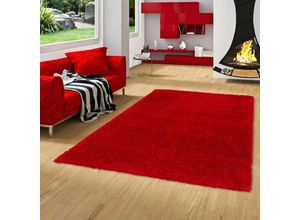 4251765652331 - - Hochflor Langflor Shaggy Teppich Fluffy Rot - 120x170 cm