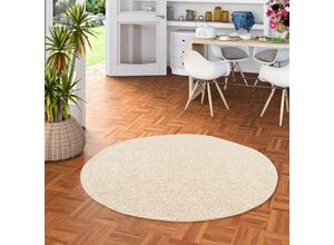 4251765652638 - Hochflor Langflor Shaggy Teppich Fluffy Beige Rund - 120 cm Rund