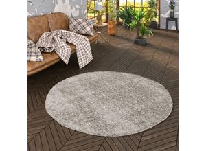 4251765652775 - - Hochflor Langflor Shaggy Teppich Fluffy Grau Rund - 160 cm Rund