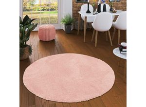 4251765653741 - - Luxus Super Soft Hochflor Langflor Shaggy Teppich Luca Rosa Rund - 120 cm Rund