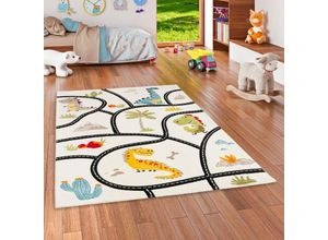 4251765653932 - - Kinder Teppich Maui Kids Dino Straßenteppich Bunt - 80x150 cm