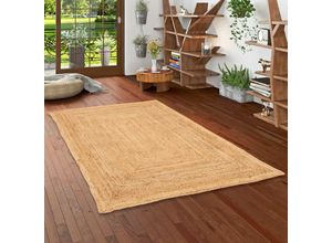 4251765656001 - - Naturfaser Handgefertigt Jute Teppich Nele - 60x110 cm