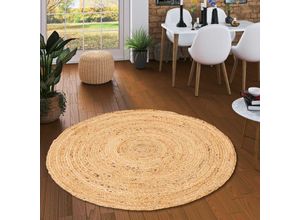 4251765656056 - - Naturfaser Handgefertigt Jute Teppich Nele Rund - 80 cm Rund