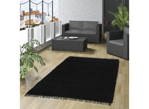 4251765656957 - - Baumwolle Natur Teppich Jolly Cotton Schwarz - 90x160 cm