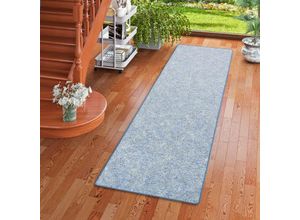 4251765660701 - - Schlingen Läufer Teppich Memory Blau Meliert - 80x240 cm