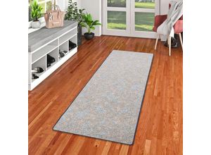 4251765660961 - - Schlingen Läufer Teppich Memory Grau Blau Meliert - 80x240 cm